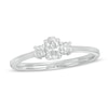 Thumbnail Image 1 of 1/2 CT. T.W. Oval and Round Diamond Three Stone Engagement Ring in 14K White Gold