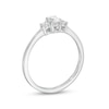 Thumbnail Image 3 of 1/2 CT. T.W. Oval and Round Diamond Three Stone Engagement Ring in 14K White Gold