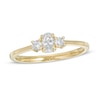 Thumbnail Image 1 of 1/2 CT. T.W. Oval and Round Diamond Three Stone Engagement Ring in 14K Gold