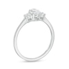Thumbnail Image 3 of 5/8 CT. T.W. Oval and Round Diamond Three Stone Engagement Ring in 14K White Gold