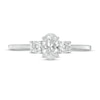Thumbnail Image 4 of 5/8 CT. T.W. Oval and Round Diamond Three Stone Engagement Ring in 14K White Gold
