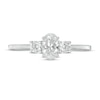 Thumbnail Image 3 of 5/8 CT. T.W. Oval and Round Diamond Three Stone Engagement Ring in 14K White Gold