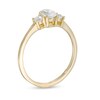Thumbnail Image 3 of 5/8 CT. T.W. Oval and Round Diamond Three Stone Engagement Ring in 14K Gold
