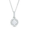 Thumbnail Image 1 of 1/4 CT. T.W. Diamond Twist Frame Pendant in 10K White Gold