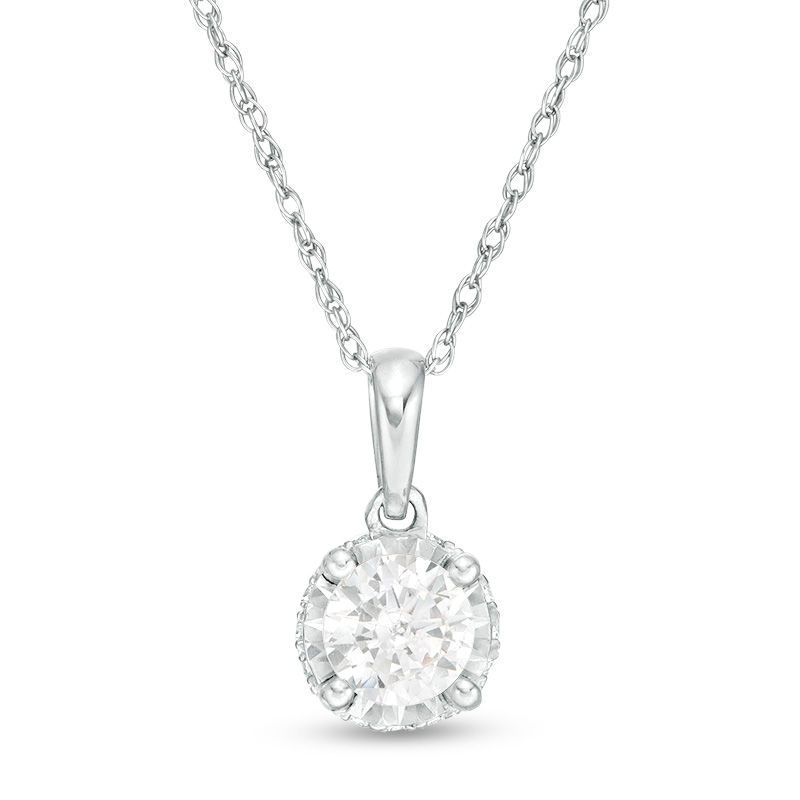 Main Image 1 of 1/2 CT. T.W. Diamond Pendant in 10K White Gold