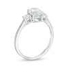 Thumbnail Image 3 of 1-1/4 CT. T.W. Oval and Round Diamond Three Stone Engagement Ring in 14K White Gold