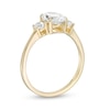 Thumbnail Image 2 of 1-1/4 CT. T.W. Oval and Round Diamond Three Stone Engagement Ring in 14K Gold