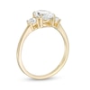 Thumbnail Image 3 of 1-1/4 CT. T.W. Oval and Round Diamond Three Stone Engagement Ring in 14K Gold
