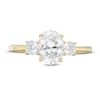 Thumbnail Image 3 of 1-1/4 CT. T.W. Oval and Round Diamond Three Stone Engagement Ring in 14K Gold