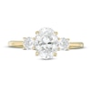 Thumbnail Image 4 of 1-1/4 CT. T.W. Oval and Round Diamond Three Stone Engagement Ring in 14K Gold
