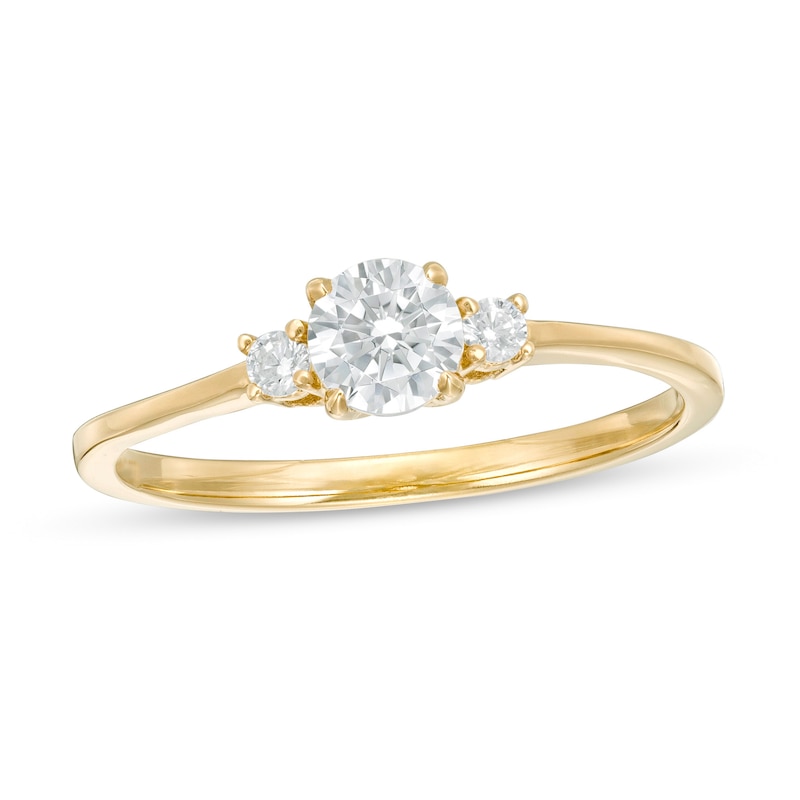 1/2 CT. T.W. Diamond Three Stone Engagement Ring in 14K Gold