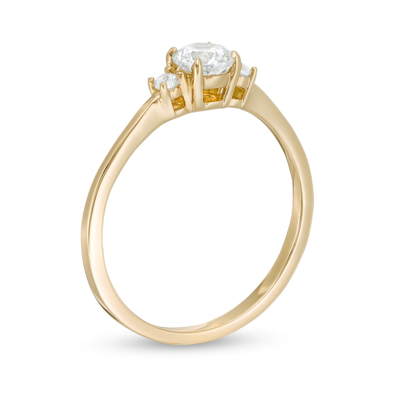 Main Image 3 of 1/2 CT. T.W. Diamond Three Stone Engagement Ring in 14K Gold