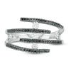 Thumbnail Image 4 of 3/8 CT. T.W. Enhanced Black and White Diamond Multi-Row Open Shank Wrap Ring in Sterling Silver