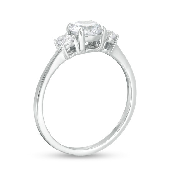 1 CT. T.w. Diamond Three Stone Engagement Ring in 14K White Gold