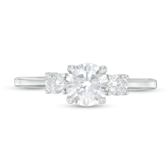 1 CT. T.w. Diamond Three Stone Engagement Ring in 14K White Gold