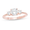 Thumbnail Image 1 of 1 CT. T.W. Diamond Three Stone Engagement Ring in 14K Rose Gold