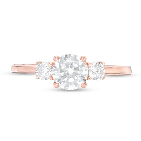 1 CT. T.w. Diamond Three Stone Engagement Ring in 14K Rose Gold
