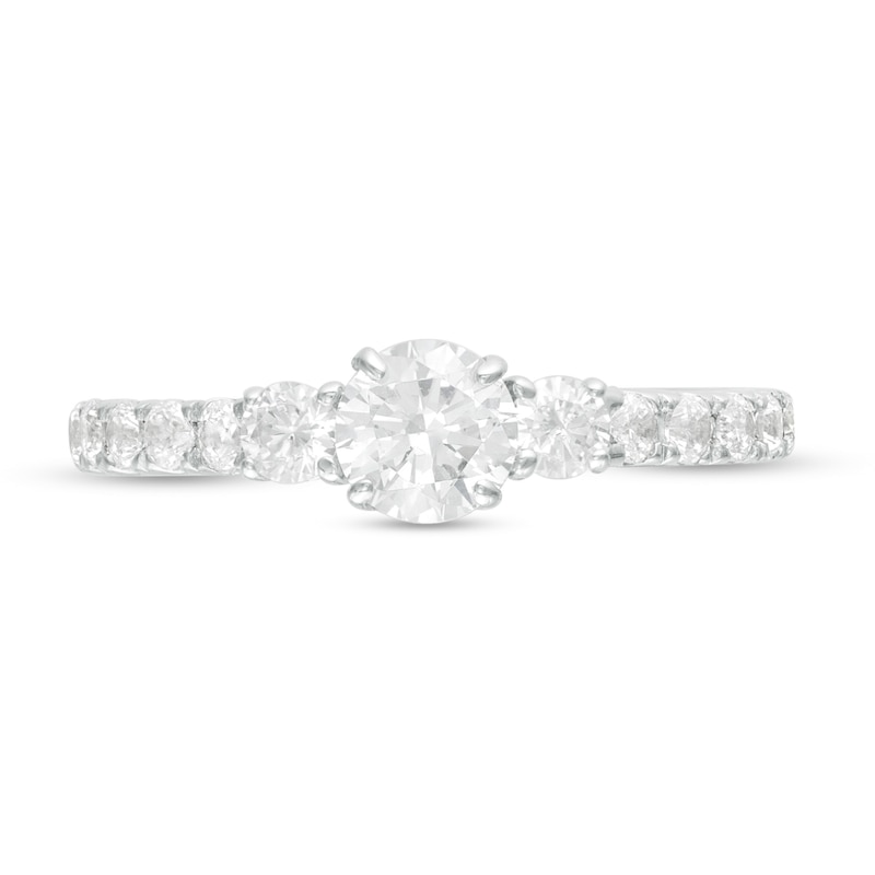 1 CT. T.W. Diamond Three Stone Engagement Ring in 14K White Gold