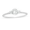Thumbnail Image 1 of 5/8 CT. T.W. Oval and Round Diamond Three Stone Engagement Ring in 14K White Gold