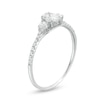 Thumbnail Image 3 of 5/8 CT. T.W. Oval and Round Diamond Three Stone Engagement Ring in 14K White Gold