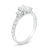 Thumbnail Image 2 of 1-1/3 CT. T.W. Oval Diamond Three Stone Engagement Ring in 14K White Gold