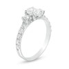 Thumbnail Image 3 of 1-1/3 CT. T.W. Oval Diamond Three Stone Engagement Ring in 14K White Gold