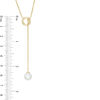 Thumbnail Image 4 of 8.0-9.0mm Freshwater Cultured Pearl and Open Circle Lariat-Style Necklace in Sterling Silver with 14K Gold Plate