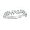 Thumbnail Image 1 of 1/5 CT. T.W. Diamond Leaf Scatter Vintage-Style Anniversary Band in 10K White Gold