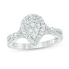 Thumbnail Image 0 of 1/2 CT. T.W. Multi-Diamond Pear-Shaped Frame Split Shank Ring in 10K White Gold