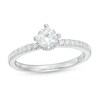 Thumbnail Image 1 of 3/4 CT. T.W. Certified Diamond Vintage-Style Ribbon Shank Engagement Ring in 14K White Gold (I/SI2)