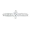 Thumbnail Image 4 of 3/4 CT. T.W. Certified Diamond Vintage-Style Ribbon Shank Engagement Ring in 14K White Gold (I/SI2)