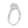 Thumbnail Image 3 of 1 CT. T.W. Certified Oval Diamond Double Frame Engagement Ring in 14K White Gold (I/SI2)