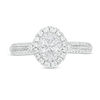Thumbnail Image 4 of 1 CT. T.W. Certified Oval Diamond Double Frame Engagement Ring in 14K White Gold (I/SI2)