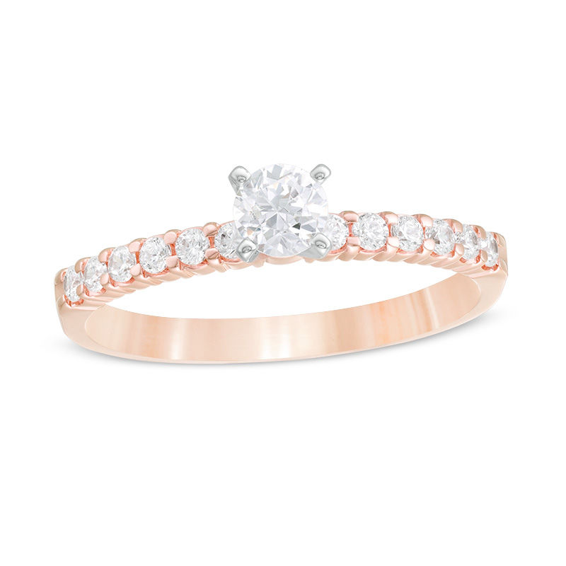 Main Image 1 of 1/2 CT. T.W. Diamond Engagement Ring in 14K Rose Gold