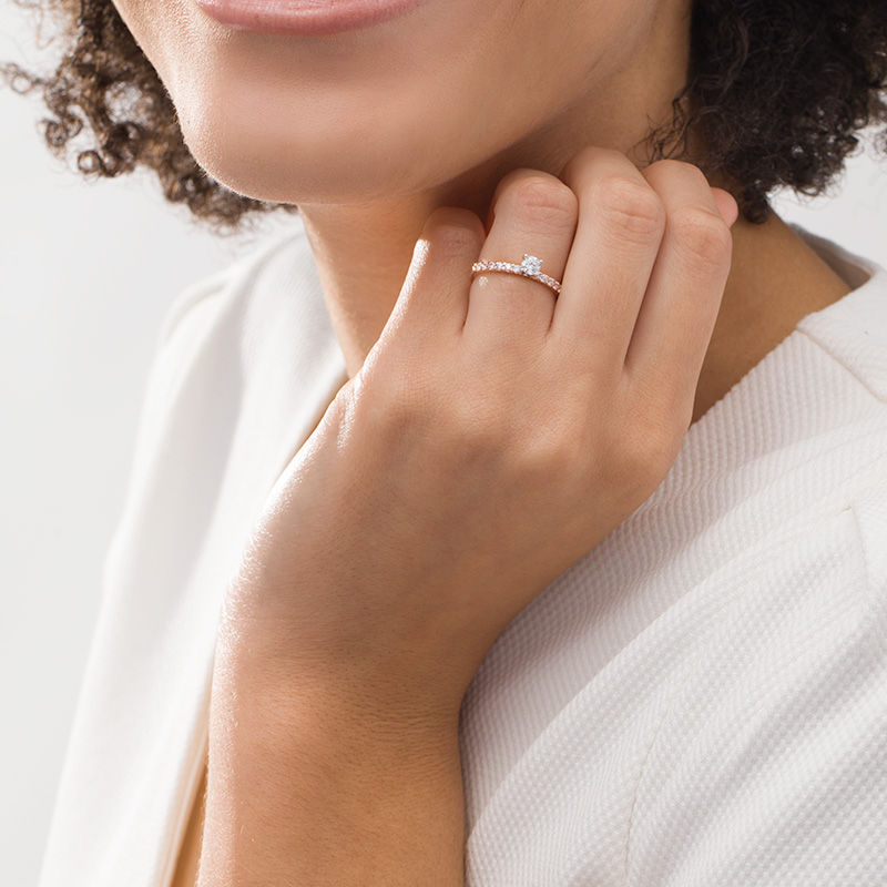 1/2 CT. T.W. Diamond Engagement Ring in 14K Rose Gold