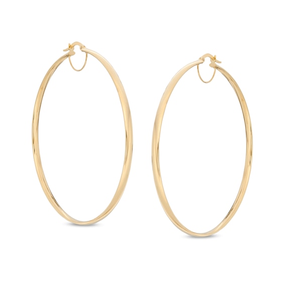 Made in Italy 3.0 x 60.0mm Tube Hoop Earrings in 10K Gold | Zales