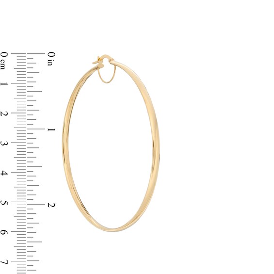 Made in Italy 60.0mm Tube Hoop Earrings in 10K Gold