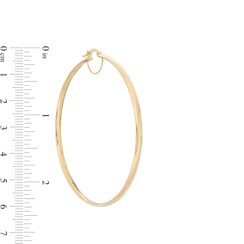 Main Image 3 of Made in Italy 60.0mm Tube Hoop Earrings in 10K Gold