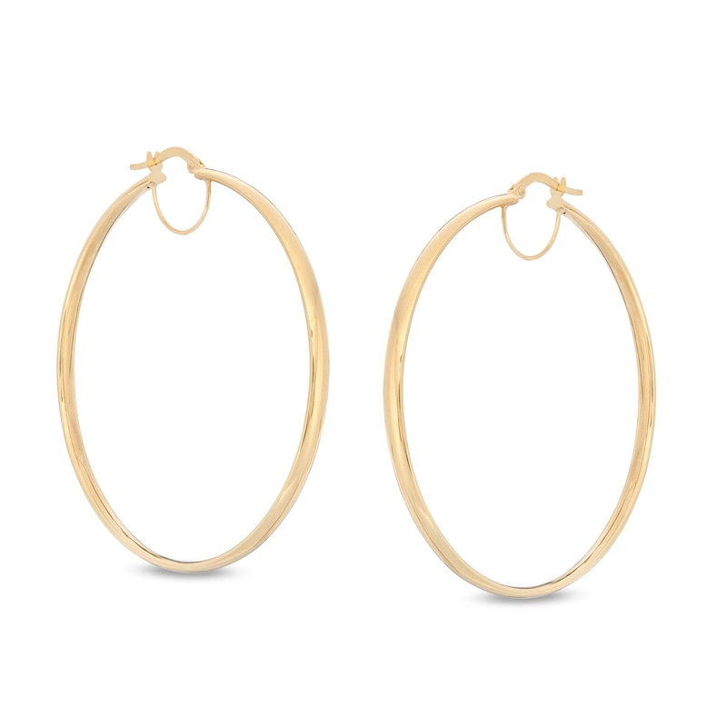 Main Image 1 of Made in Italy 50.0mm Tube Hoop Earrings in 10K Gold
