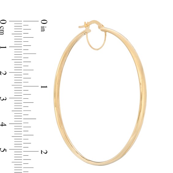 Made in Italy 50.0mm Tube Hoop Earrings in 10K Gold