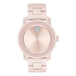 Ladies' Movado Bold®Crystal Accent Rose-Tone Ceramic Watch (Model: 3600536)