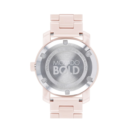 Ladies' Movado BoldÂ®Crystal Accent Rose-Tone Ceramic Watch (Model: 3600536)