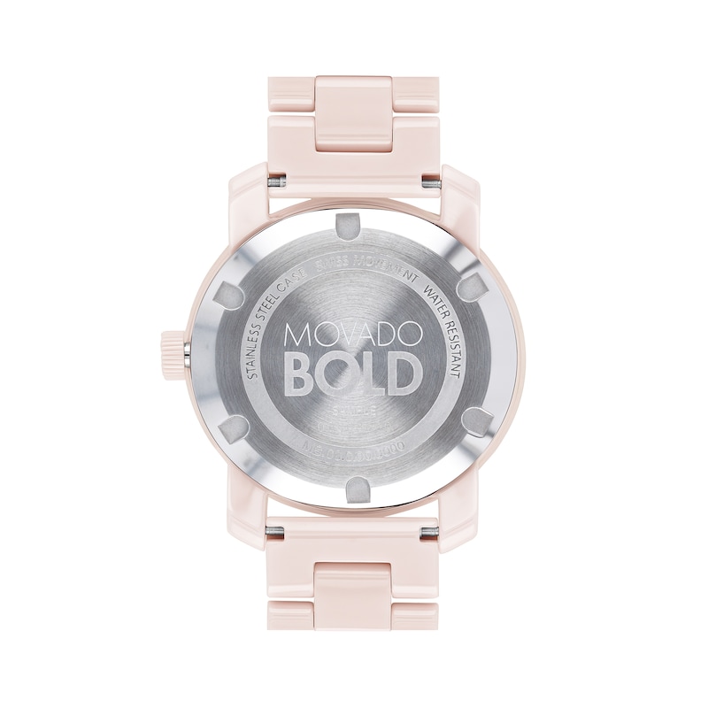 Ladies' Movado Bold®Crystal Accent Rose-Tone Ceramic Watch (Model: 3600536)