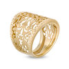 Thumbnail Image 2 of Made in Italy 20.0mm Diamond-Cut Filigree Ring in 14K Gold - Size 7