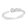 Thumbnail Image 1 of 1/6 CT. T.W. Diamond Three Stone Open Ring in Sterling Silver