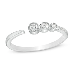 1/6 CT. T.W. Diamond Three Stone Open Ring in Sterling Silver