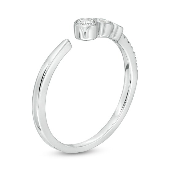 1/6 CT. T.w. Diamond Three Stone Open Ring in Sterling Silver