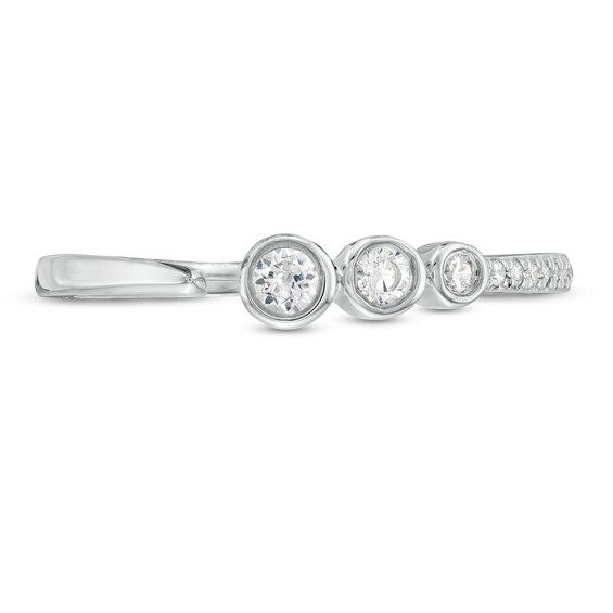 1/6 CT. T.w. Diamond Three Stone Open Ring in Sterling Silver