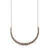 Thumbnail Image 1 of Black Spinel Graduated Double Row Necklace in Sterling Silver with 10K Rose Gold Plate - 15"
