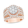 Thumbnail Image 1 of 3 CT. T.W. Composite Diamond Frame Three Piece Bridal Set in 14K Rose Gold